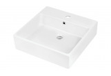 Ceramic washbasin countertop/wall-mounting z miejscem na baterię 50x50cm , Deante Temisto, white