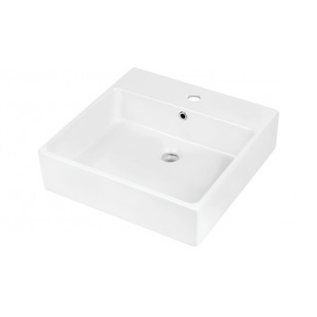 Ceramic washbasin countertop/wall-mounting z miejscem na baterię 50x40cm , Deante Temisto, white