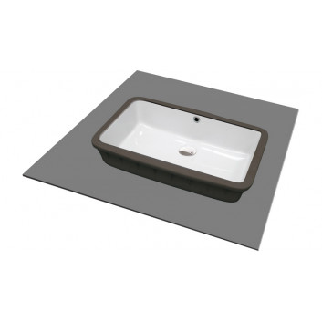 Ceramic washbasin countertop/wall-mounting z miejscem na baterię 60x50cm , Deante Temisto, white