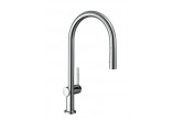 Kitchen faucet Hansgrohe Talis M54 220 1jet, standing, obracana spout, Steel Szlachetna Finish