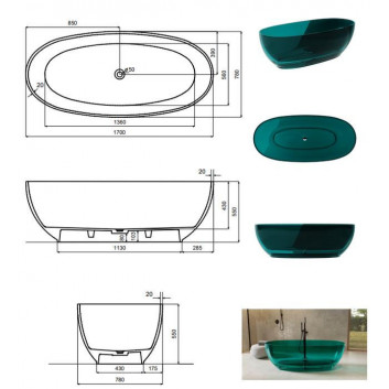 Corner bathtub Besco Mia 130x130cm white