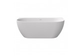 Bathtub freestanding Freedom Wall 166 x 80 cm white, with cover odpływu białą