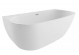 Bathtub freestanding wallmounted Polimat Risa, 170x80cm, acrylic, white, drain i overflow w colorze niestandardowym (whitem)