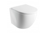 Wall-hung wc SILENT POWER™ Omnires Ottawa,with soft-close WC seat, 49x37cm, white shine