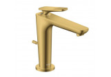 Single lever washbasin faucet Axor Citterio C 125 CoolStart with pop-up waste with pull-rod, szlif square - gold optyczny polerowany