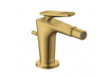 Single lever bidet mixer Axor Citterio C with pop-up waste with pull-rod, szlif square - gold optyczny polerowany