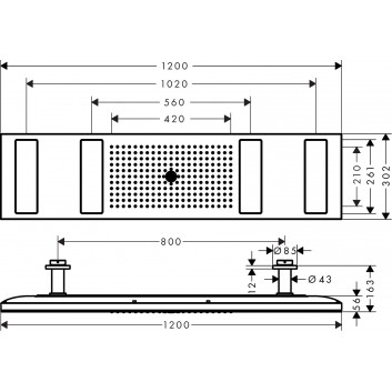 Module thermostatic Axor ShowerSolutions Select 670/90 do 5 odbiorników, concealed - gold optyczny polerowany