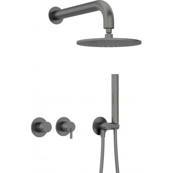 Shower set concealed z główką shower, Deante Silia, brushed steel