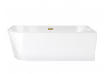 Corner bathtub for wall installation Corsan INTERO right 160 cm z wykończeniem złotym - white
