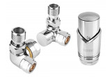 Dekoracyjny set zaworowy thermostatic Ferro osiowy, kątowy - chrome