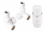 Dekoracyjny set zaworowy thermostatic Ferro osiowy, kątowy - white