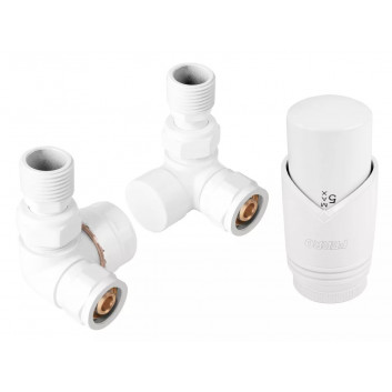 Dekoracyjny set zaworowy thermostatic Ferro osiowy, kątowy - chrome