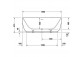 Bathtub freestanding Duravit D-Neo, 160x75cm, bezszwowa obudowa, without overflow, DuraSolid, white