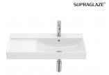 Countertop washbasin Roca Gap Round, 55x39cm, z overflow, powłoka Superglaze, white