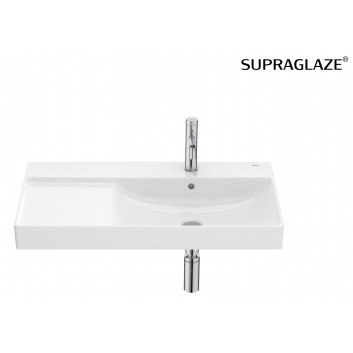 Countertop washbasin Roca Gap Round, 55x39cm, z overflow, powłoka Superglaze, white