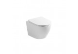 Bowl wc hanging Emporia Nox 49×37 cm, bezrantową, with seat with soft closing Slim - white shine