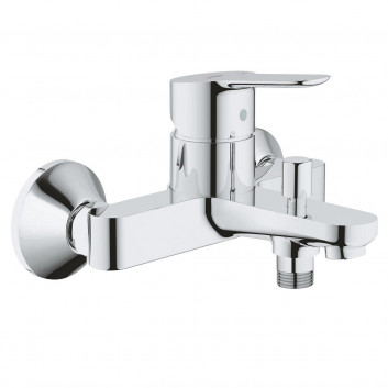 Bath tap Grohe BauEdge, wall mounted, single lever, 2 wyjścia wody, chrome