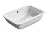 Washbasin GSI Classic under-countertop 55x38cm z overflow - Glossy White