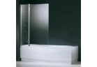 Parawan nawannowy Novellini Aurora 3 with fixed element - 98x150 cm, white profile, transparent glass