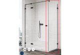 Shower enclosure SanSwiss Annea 80 cm - profil black mat, glass transparent 