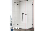 Door shower SanSwiss Annea 100 cm left - profil black mat, glass transparent 