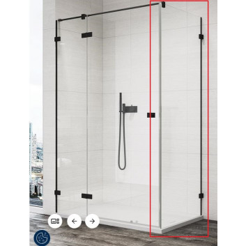 Door shower SanSwiss Annea 100 cm left - profil black mat, glass transparent 