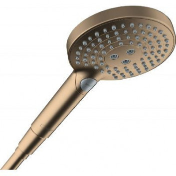 Shower head 120 3 jet PowderRain, Hansgrohe Raindance Select S - Gold Optyczny Polerowany