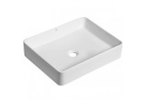 Ceramic washbasin Laveo Kvadrato 47x36 cm countertop, without hole na baterie - white