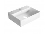 Ceramic washbasin Laveo Kvadrato 46x36 cm countertop, with hole na baterie - white