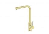 Kitchen faucet Emporia Tauro in the form of litery L, with pull-out spray - gold szczotkowany