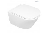 Bowl WC Oltens Jog Stille 36x52 cm hanging PureRim SmartClean with soft-close WC seat Slim white shine