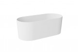 Bathtub freestanding Besco Lova Matt 160x74cm, klik-klak white czyszczony od góry - white mat
