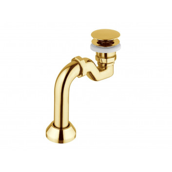 Siphon wannowy Besco Retro Otylia klik-klak z overflow gold 