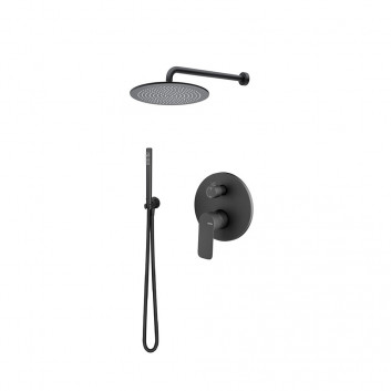 Shower set Vema Slate, concealed, 2 wyjścia wody, overhead shower 20cm, chrome