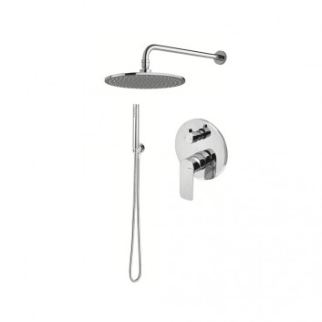 Shower set Vema Timea, concealed, 2 wyjścia wody, overhead shower 20cm, chrome