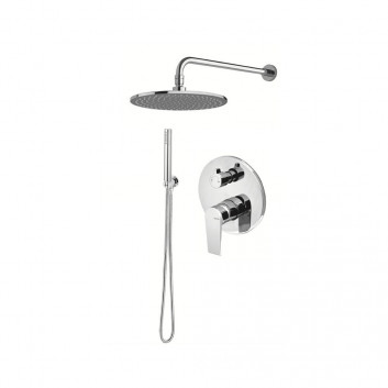 Shower set Vema Tiber Steel, concealed, 2 wyjścia wody, overhead shower 25cm, stainless steel inox