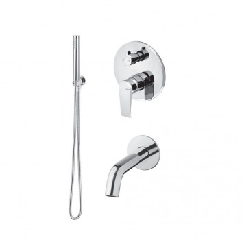 Shower set Vema Timea, concealed, 2 wyjścia wody, overhead shower 30cm, chrome