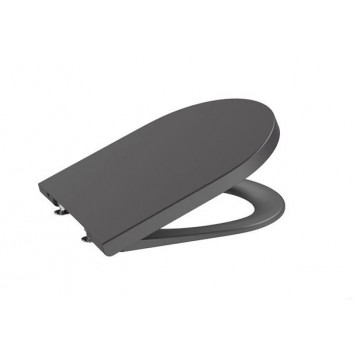 Toilet seat with soft closing Compacto Roca Inspira Round, onyks