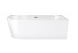 Corner bathtub freestanding Corsan Intero 150 x 74,5 cm white, montaż prawostronny, korek klik-klak chrome