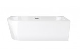 Bathtub wallmounted freestanding Corsan Mono 150cm z szeroką krawędzią i wykończeniem black - white