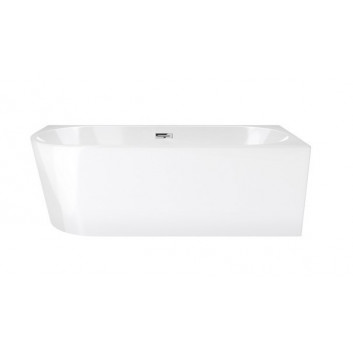 Bathtub wallmounted freestanding Corsan Mono 150cm z szeroką krawędzią i wykończeniem black - white