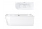 Bathtub wallmounted freestanding Corsan Mono 150cm z szeroką krawędzią i wykończeniem black - white