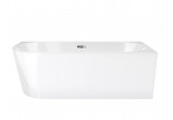 Corner bathtub freestanding Corsan Intero 150 x 74,5 cm white, montaż prawostronny, korek klik-klak chrome