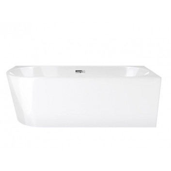 Corner bathtub freestanding Corsan Intero 150 x 74,5 cm white, montaż prawostronny, korek klik-klak chrome