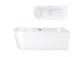 Corner bathtub freestanding Corsan Intero 150 x 74,5 cm white, montaż prawostronny, korek klik-klak chrome