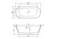 PYTAJ O RABAT ! Bathtub freestanding oval Besco Otylia 160x77cm Retro + legs złote