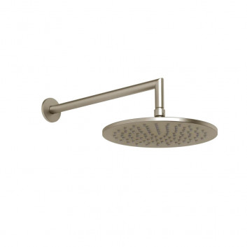 Overhead shower Gessi Anello, round, 250mm, regulowana, with arm ściennym 358mm - Copper Brushed PVD