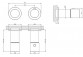 PYTAJ O RABAT ! 3-hole bath mixer Gessi Rettangolo on the rim of the tub - finox brushed nickel