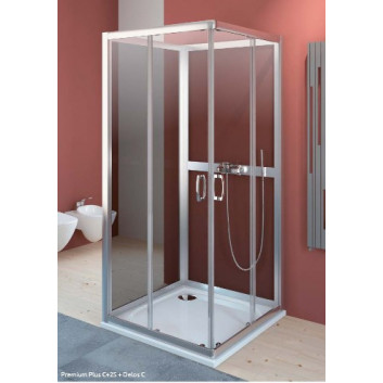 Cabin czterościenna Radaway Premium Plus 2S, 90x90 cm, glass transparent/grafit