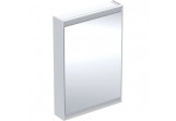 Cabinet with mirror Geberit One z ComfortLight i jednymi drzwiami, montaż wall mounted, height 90 cm - color white, powierzchnia aluminium malowane proszkowo